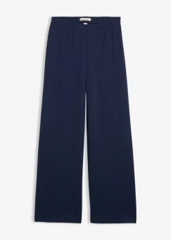 bonprix bonprix Pantalón Marlene de cómodo tejido Punto di Roma Azul marino