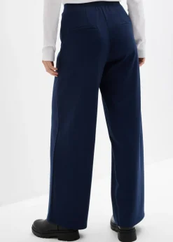 bonprix bonprix Pantalón Marlene de cómodo tejido Punto di Roma Azul marino