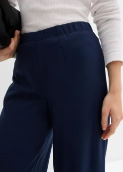 bonprix bonprix Pantalón Marlene de cómodo tejido Punto di Roma Azul marino