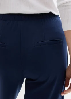 bonprix bonprix Pantalón Marlene de cómodo tejido Punto di Roma Azul marino