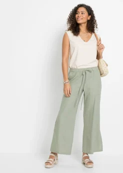 bonprix bonprix Pantalón Marlene de lino Verde New