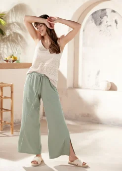 bonprix bonprix Pantalón Marlene de lino Verde New
