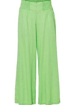 bonprix bonprix Pantalón Marlene de mezcla vaporosa de lino Verde apio Sale