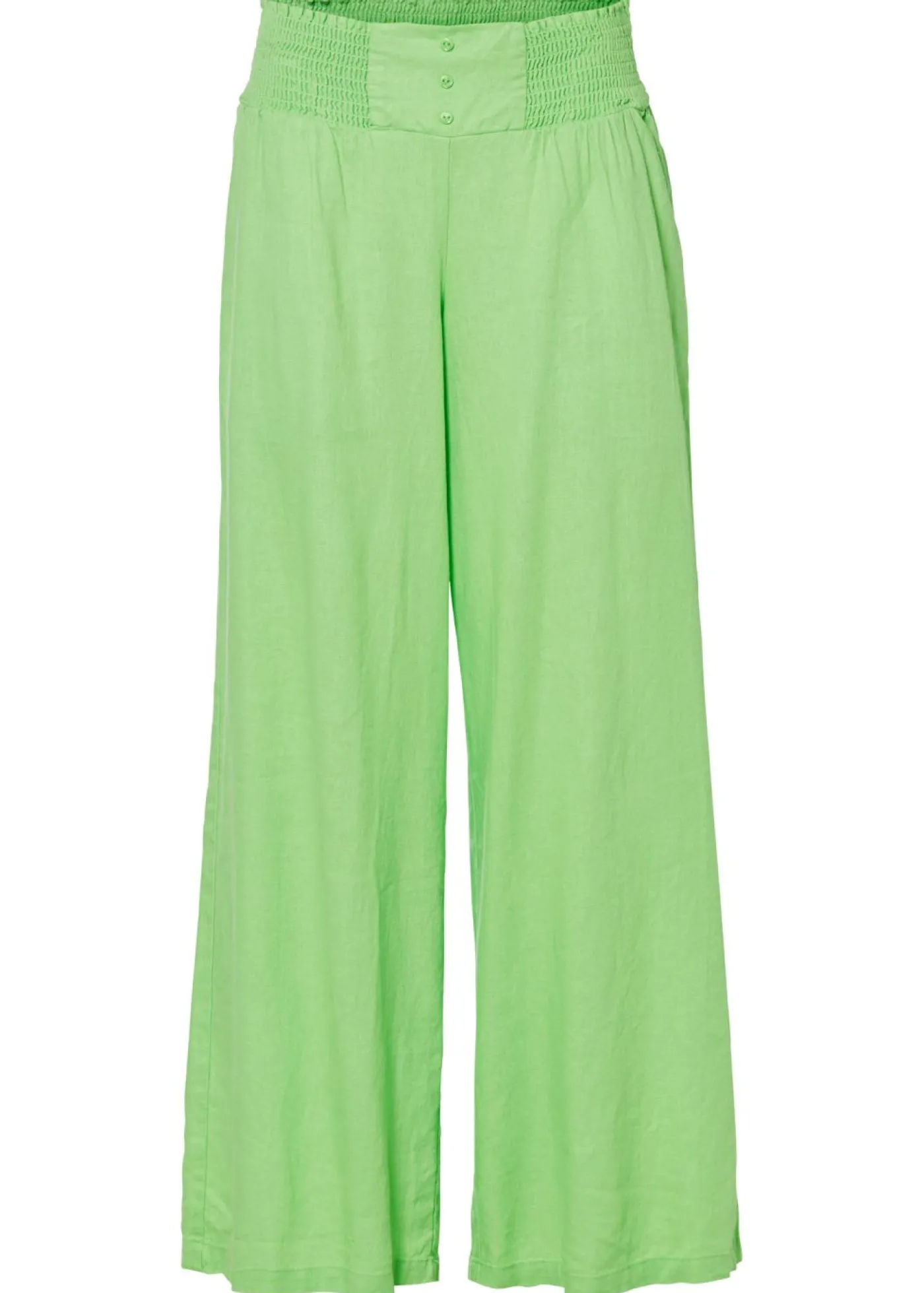 bonprix bonprix Pantalón Marlene de mezcla vaporosa de lino Verde apio Sale