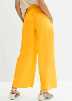 bonprix bonprix Pantalón Marlene de mezcla vaporosa de lino Amarillo narciso Best