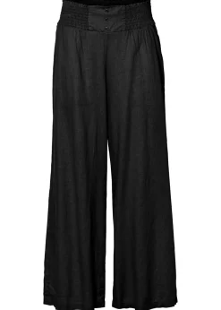 bonprix bonprix Pantalón Marlene de mezcla vaporosa de lino Negro Outlet