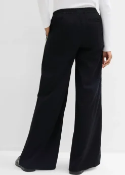 bonprix bonprix Pantalón Marlene de mezcla de viscosa Negro-blanco lana Hot