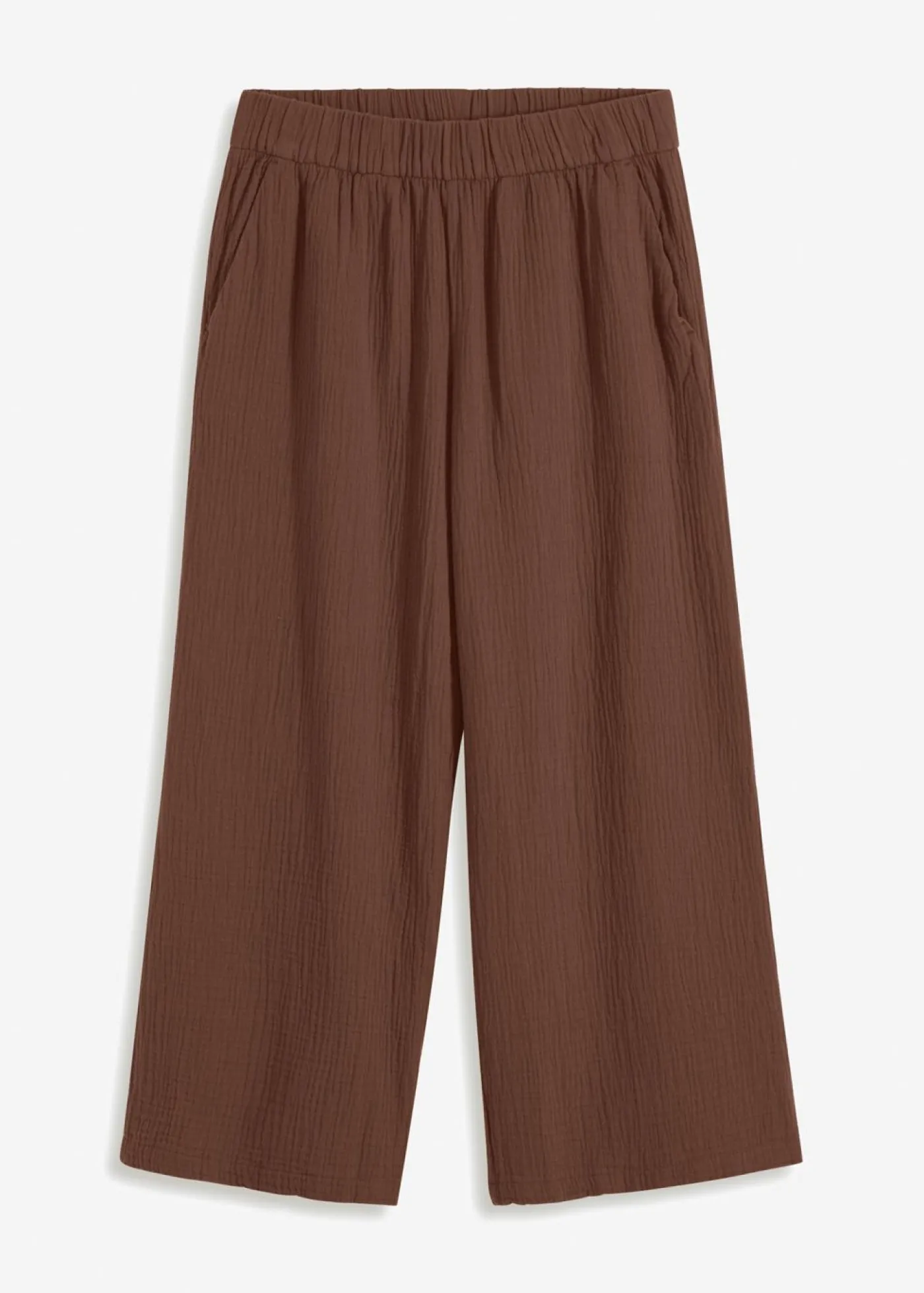 bonprix bonprix Pantalón Marlene de muselina de algodón marrón