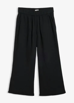 bonprix bonprix Pantalón Marlene de muselina de algodón Negro New