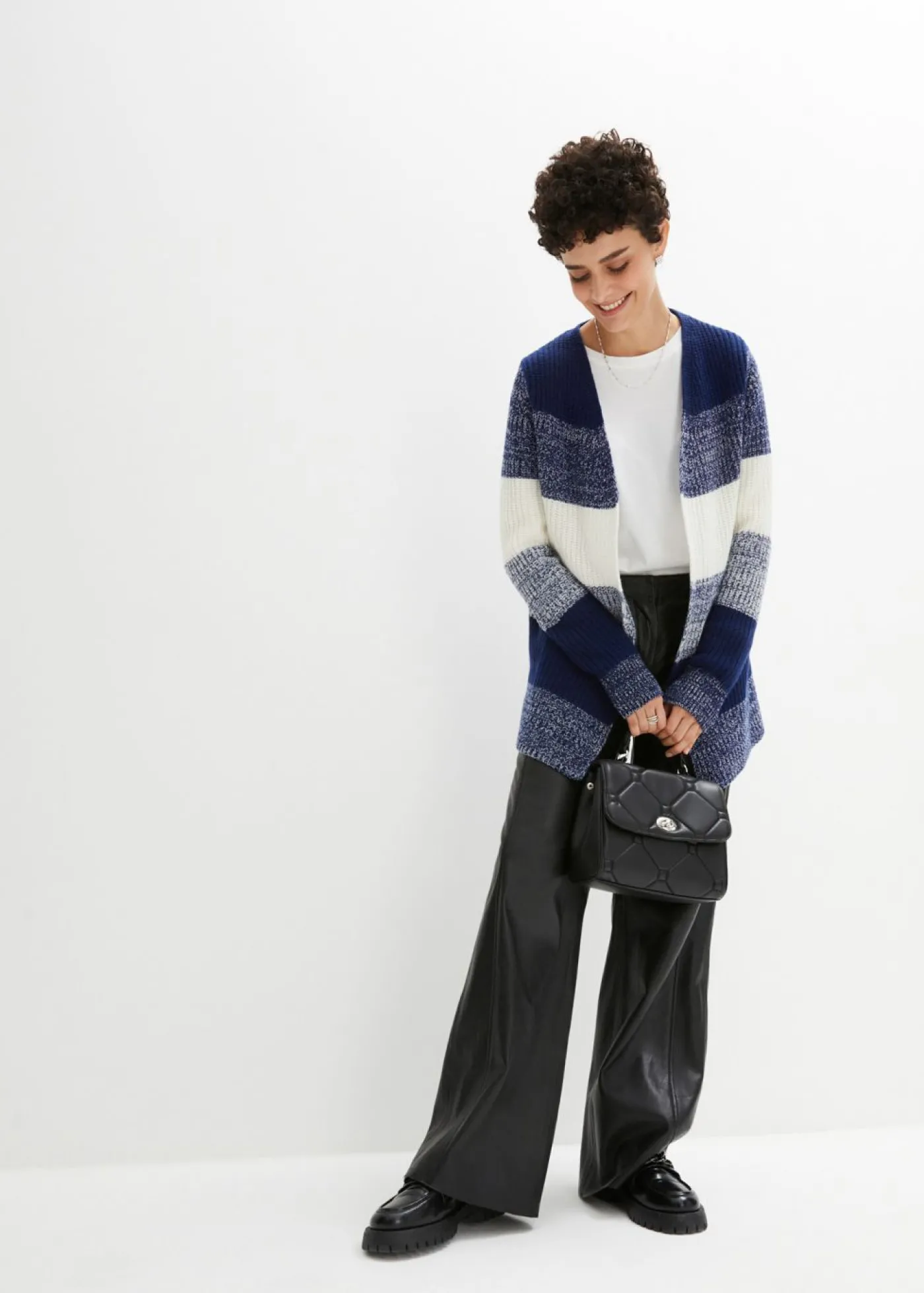 bonprix bonprix Pantalón Marlene de napa de cordero Negro Sale