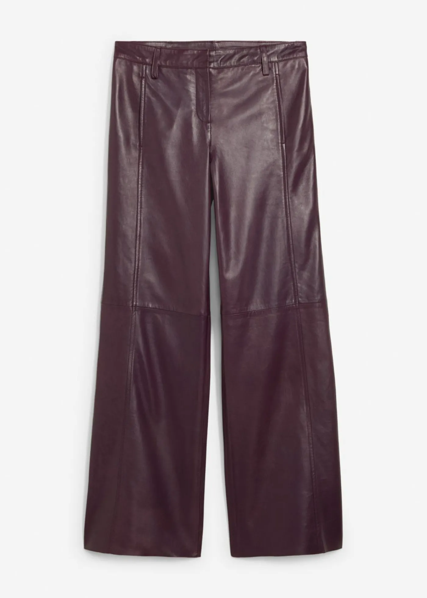 bonprix bonprix Pantalón Marlene de napa de cordero rojo burdeos Discount