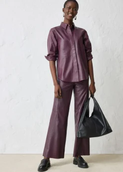 bonprix bonprix Pantalón Marlene de napa de cordero rojo burdeos Discount