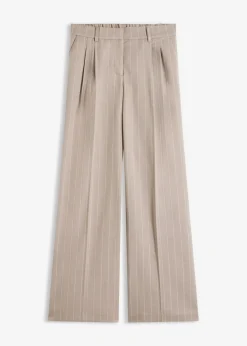 bonprix bonprix Pantalón Marlene de raya diplomática Marrón grisáceo/blanco perla de rayas New