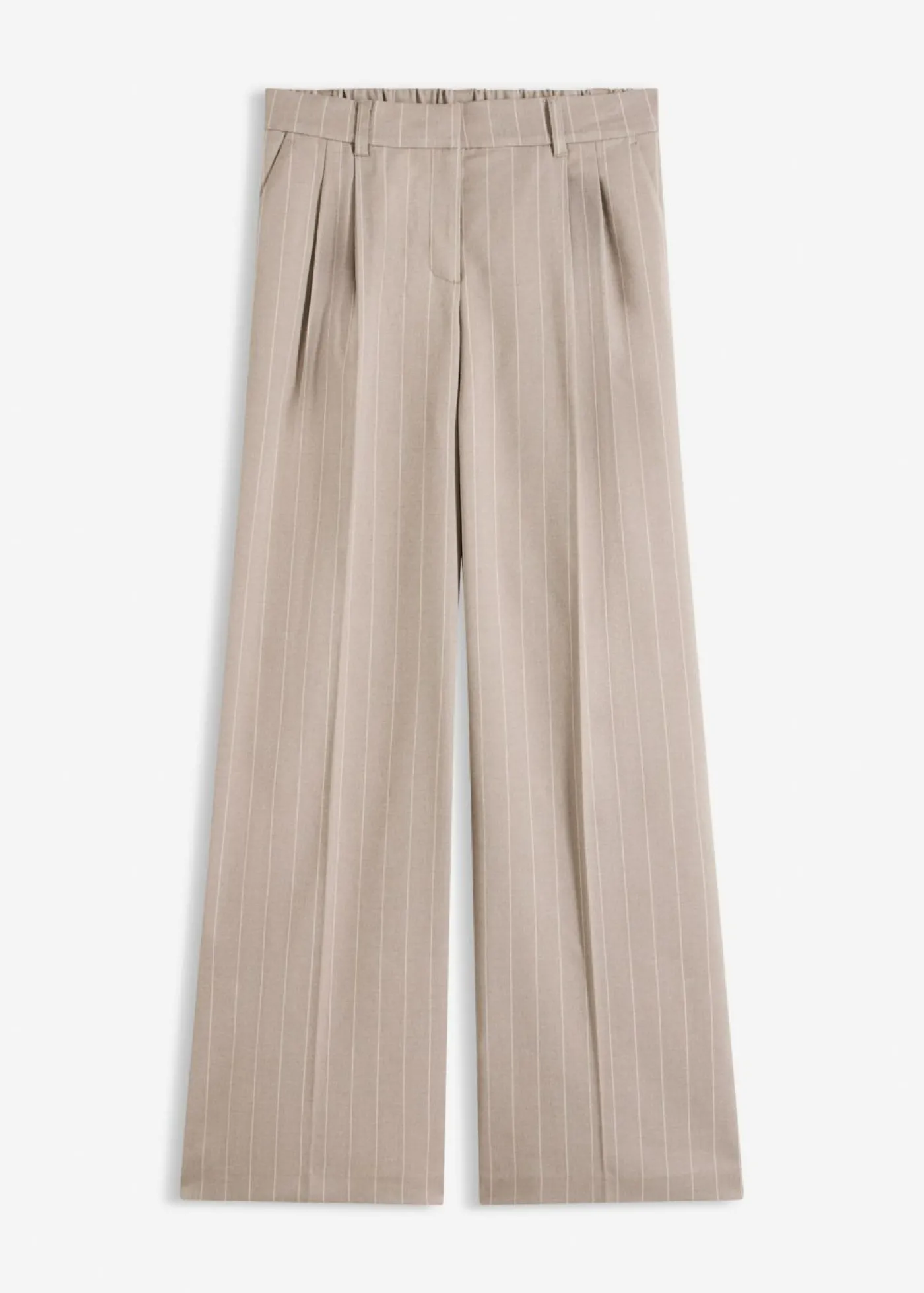 bonprix bonprix Pantalón Marlene de raya diplomática Marrón grisáceo/blanco perla de rayas New