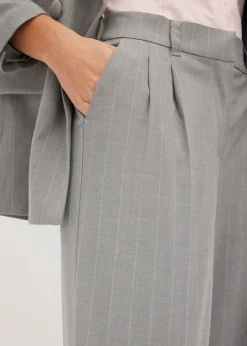 bonprix bonprix Pantalón Marlene de raya diplomática gris-beige con rayas Discount