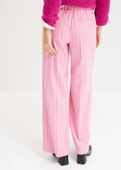 bonprix bonprix Pantalón Marlene de raya diplomática rosa orquídea-fucsia claro con rayas Best