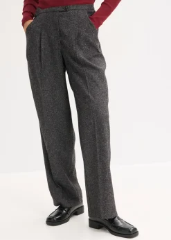 bonprix bonprix Pantalón Marlene de suave mezcla de viscosa Gris jaspeado Clearance