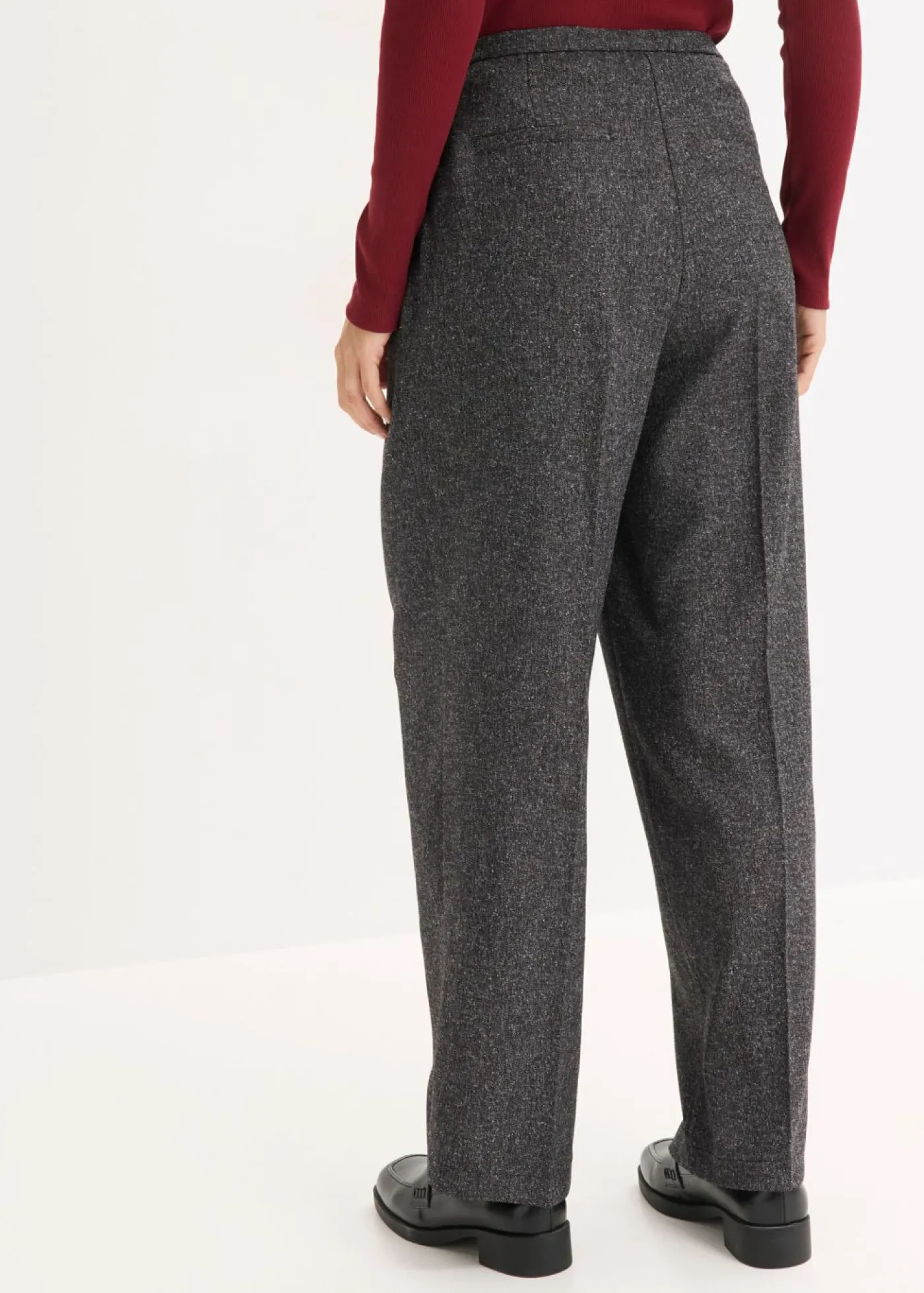 bonprix bonprix Pantalón Marlene de suave mezcla de viscosa Gris jaspeado Clearance