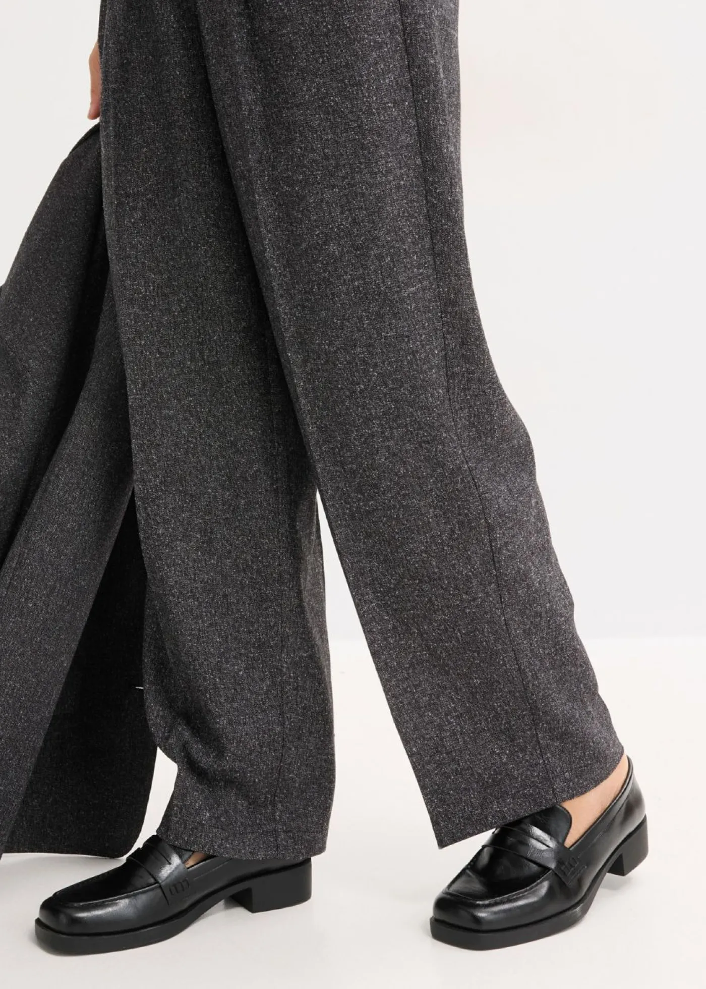 bonprix bonprix Pantalón Marlene de suave mezcla de viscosa Gris jaspeado Clearance