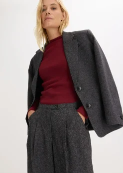 bonprix bonprix Pantalón Marlene de suave mezcla de viscosa Gris jaspeado Clearance