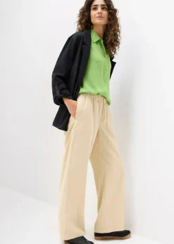bonprix bonprix Pantalón Marlene de viscosa fluida Beige verdoso Discount