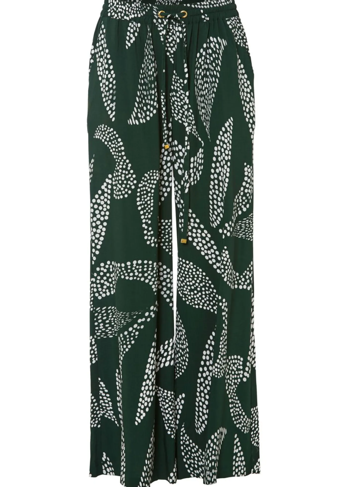 bonprix bonprix Pantalón Marlene de viscosa verde oscuro/naranja oscuro Online