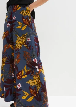 bonprix bonprix Pantalón Marlene de viscosa pura Gris oscuro estampado New
