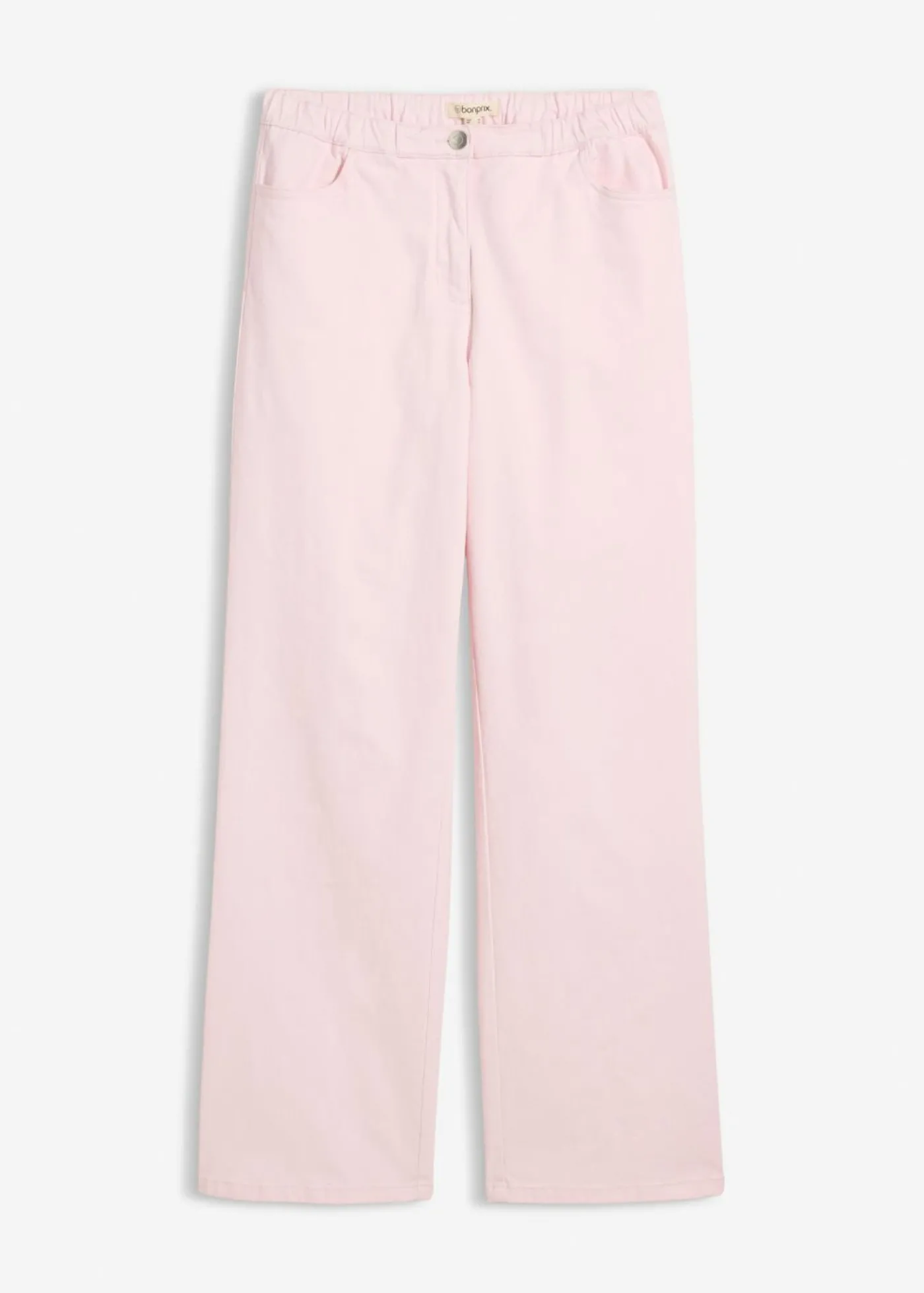 bonprix bonprix Pantalón palazzo con cinturilla cómoda y talle alto Rosa claro Clearance