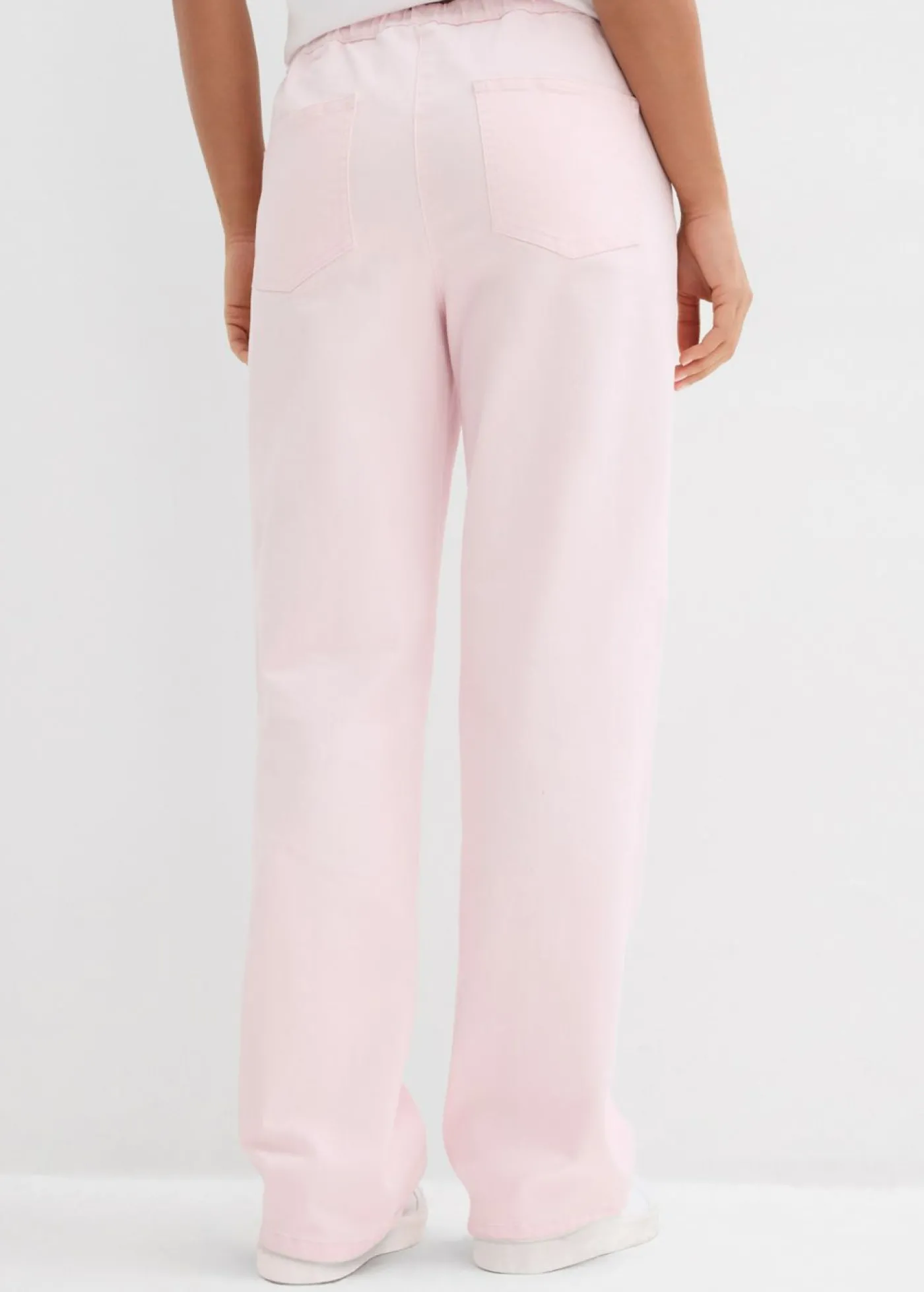 bonprix bonprix Pantalón palazzo con cinturilla cómoda y talle alto Rosa claro Clearance