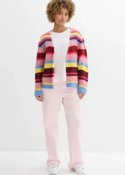 bonprix bonprix Pantalón palazzo con cinturilla cómoda y talle alto Rosa claro Clearance
