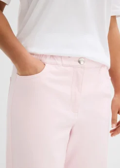 bonprix bonprix Pantalón palazzo con cinturilla cómoda y talle alto Rosa claro Clearance