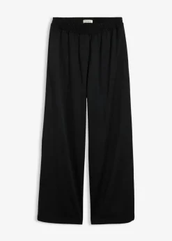 bonprix bonprix Pantalón palazzo con cintura cómoda Negro