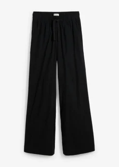bonprix bonprix Pantalón palazzo de algodón puro Negro Online