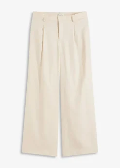 bonprix bonprix Pantalón palazzo de lino Arena claro Outlet