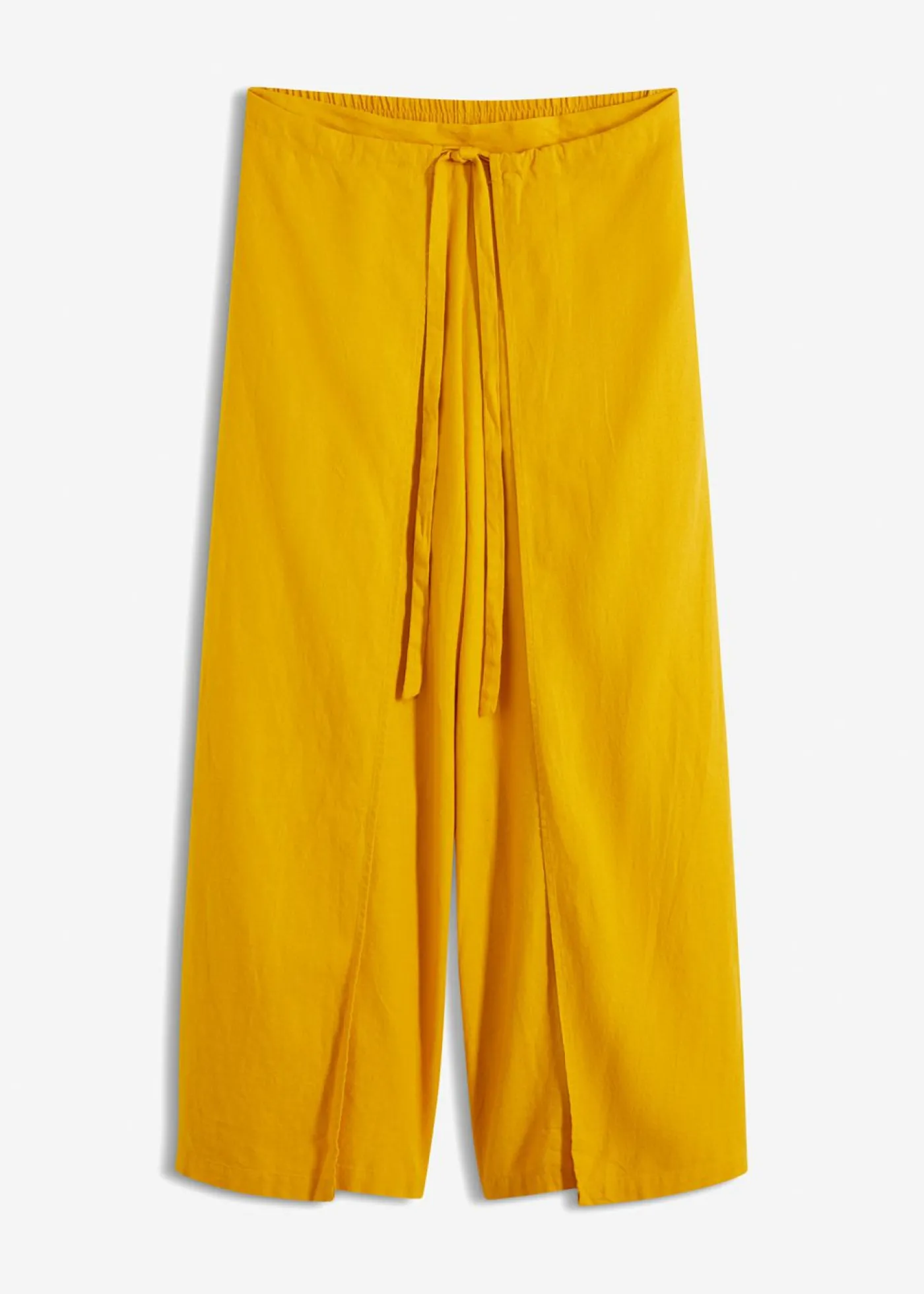 bonprix bonprix Pantalón palazzo de mezcla de lino Oro ocre Outlet