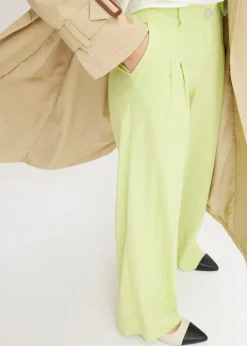 bonprix bonprix Pantalón palazzo de mezcla de lino ligero Verde menta