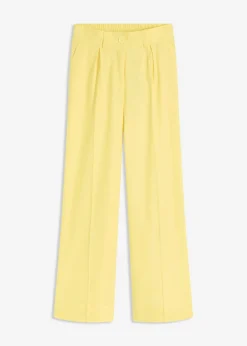bonprix bonprix Pantalón palazzo de mezcla de lino Amarillo suave Best