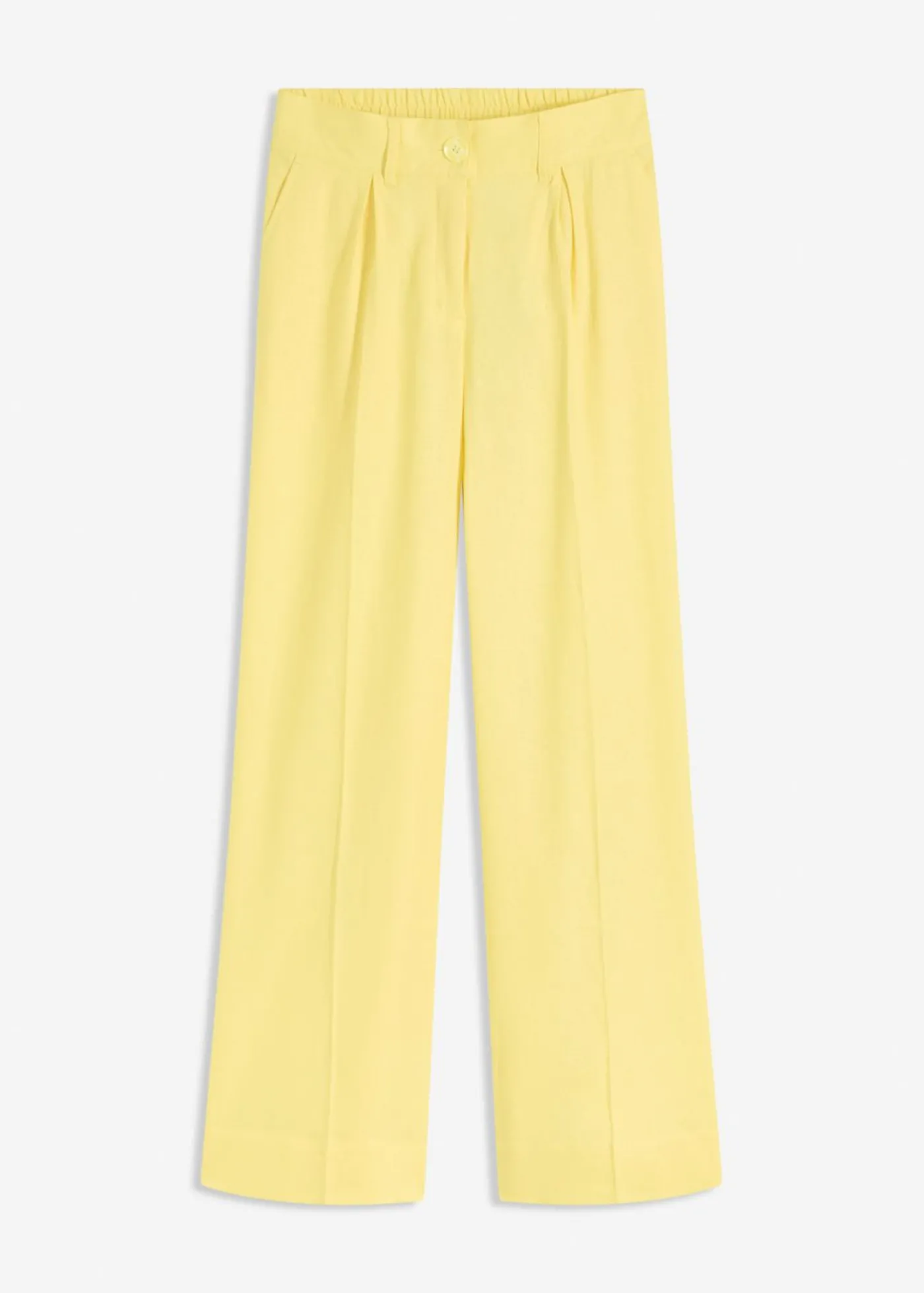 bonprix bonprix Pantalón palazzo de mezcla de lino Amarillo suave Best