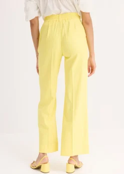 bonprix bonprix Pantalón palazzo de mezcla de lino Amarillo suave Best