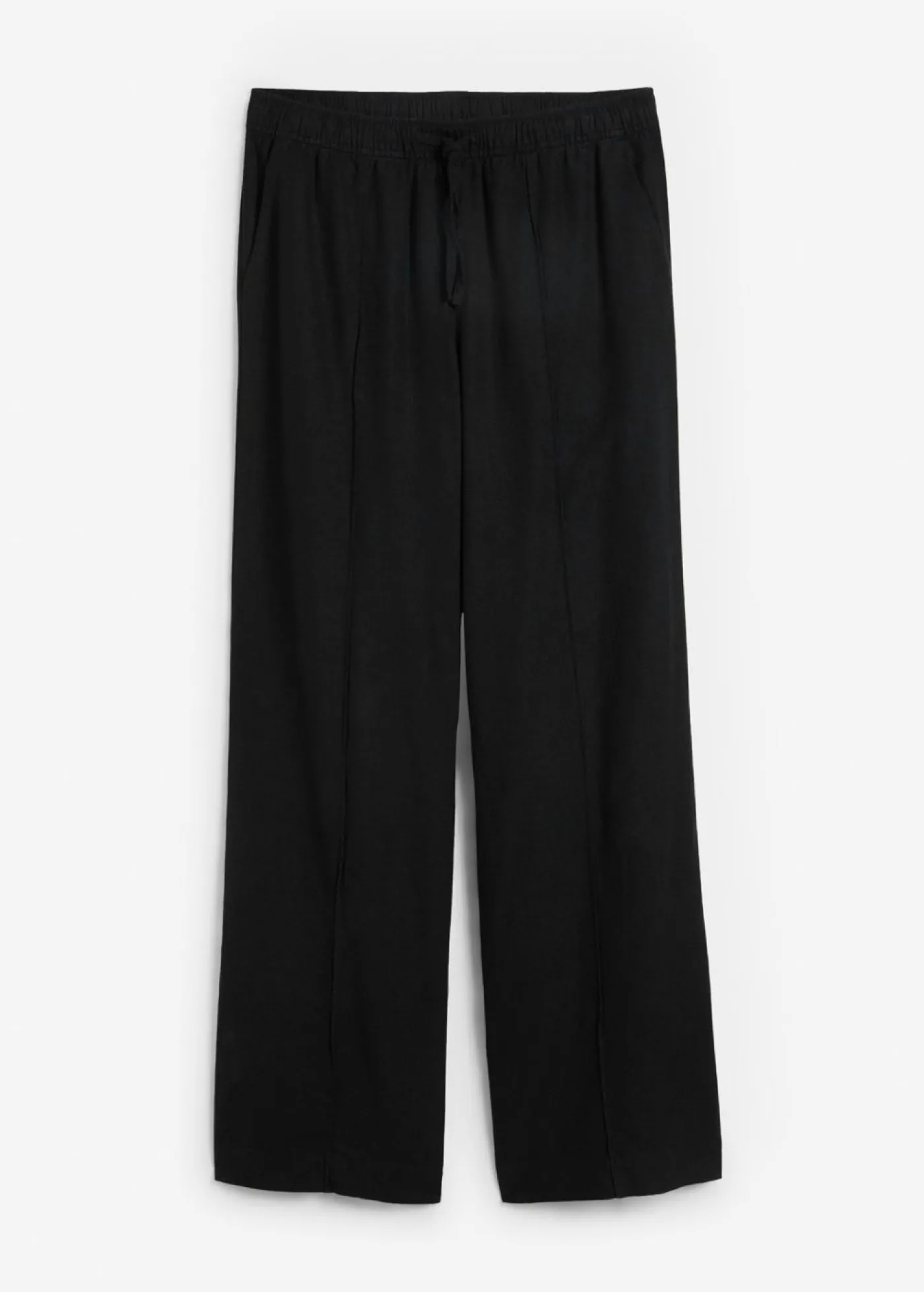 bonprix bonprix Pantalón palazzo de mezcla ligera de viscosa y lino Negro Hot