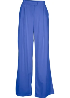 bonprix bonprix Pantalón palazzo de mezcla ligera de viscosa y lino Azul azafata