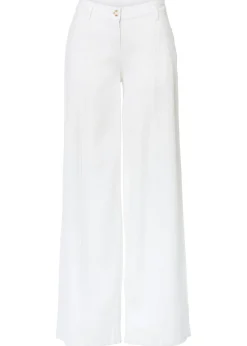 bonprix bonprix Pantalón palazzo de mezcla de lino Blanco