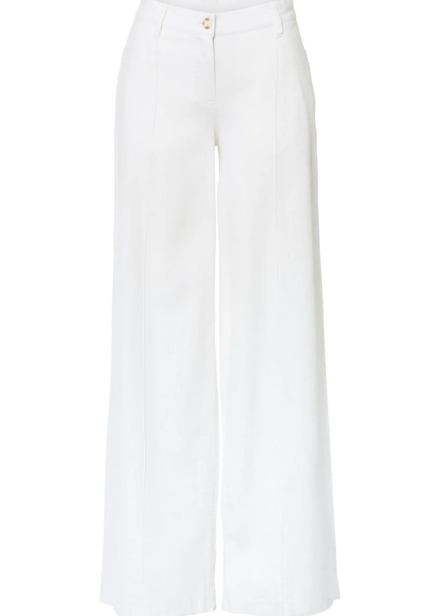 bonprix bonprix Pantalón palazzo de mezcla de lino Blanco