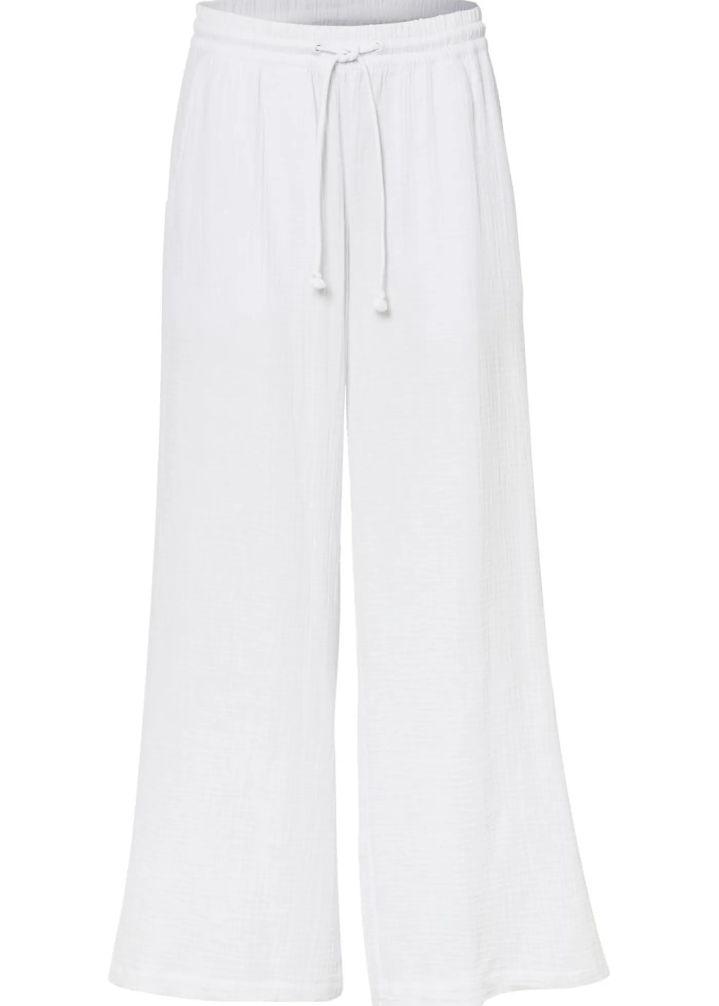 bonprix bonprix Pantalón palazzo de muselina Blanco Best