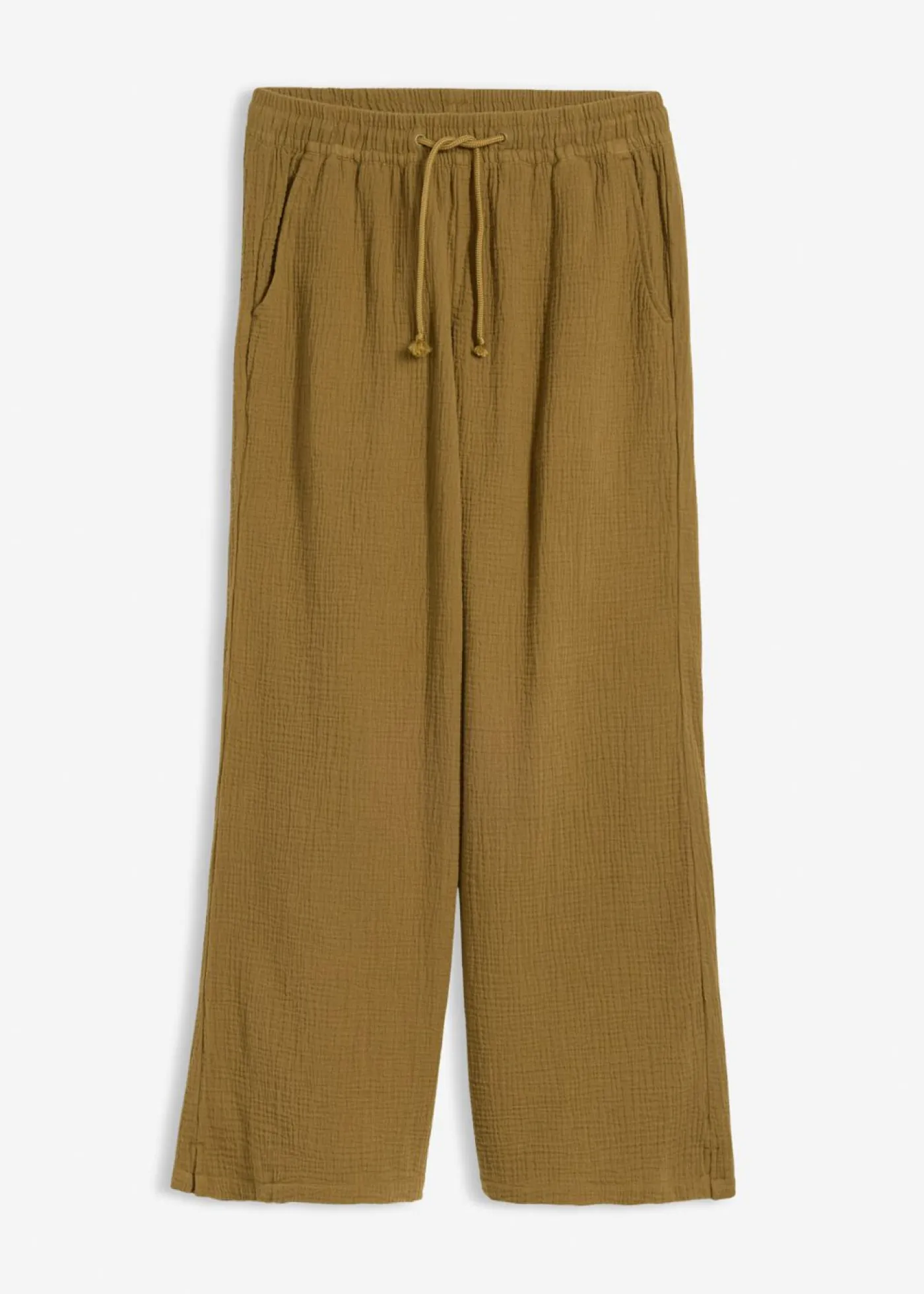 bonprix bonprix Pantalón palazzo de muselina Verde-natural Online