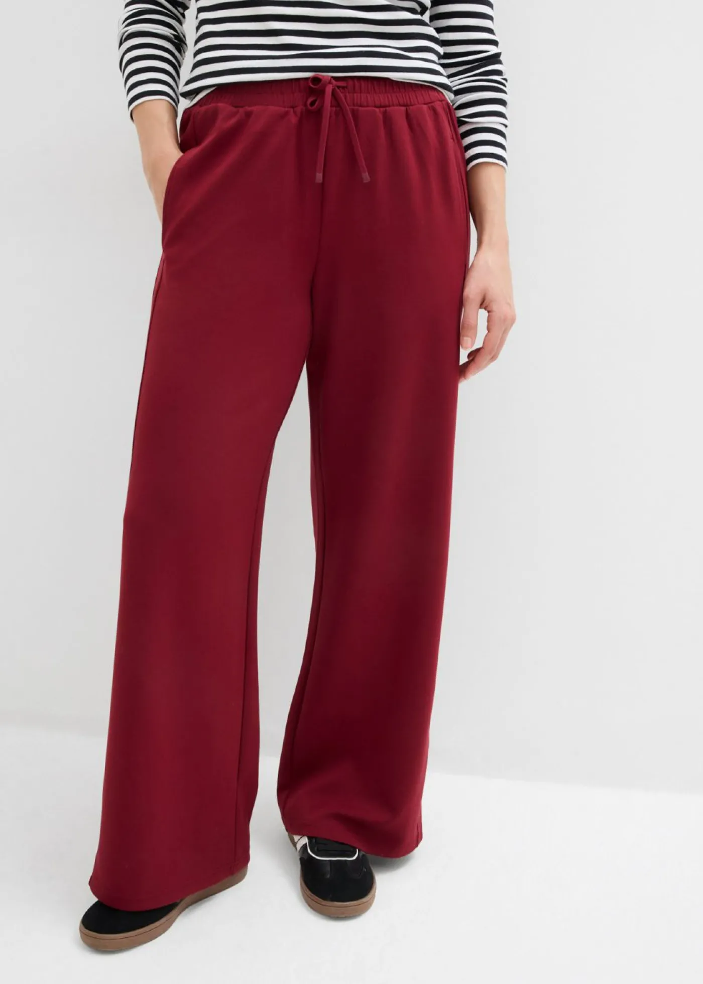 bonprix bonprix Pantalón palazzo de neopreno suave Rojo rubí Best