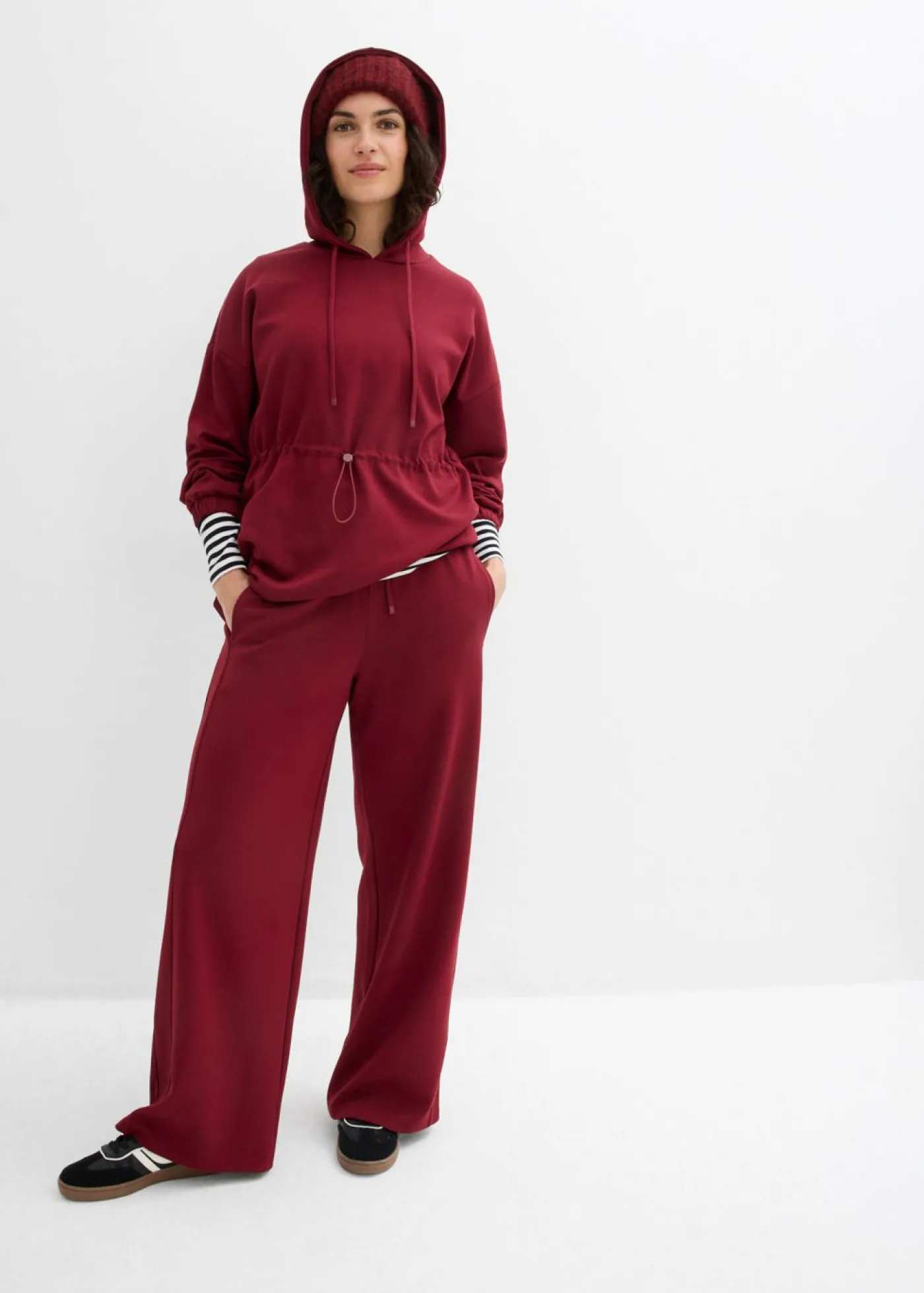 bonprix bonprix Pantalón palazzo de neopreno suave Rojo rubí Best