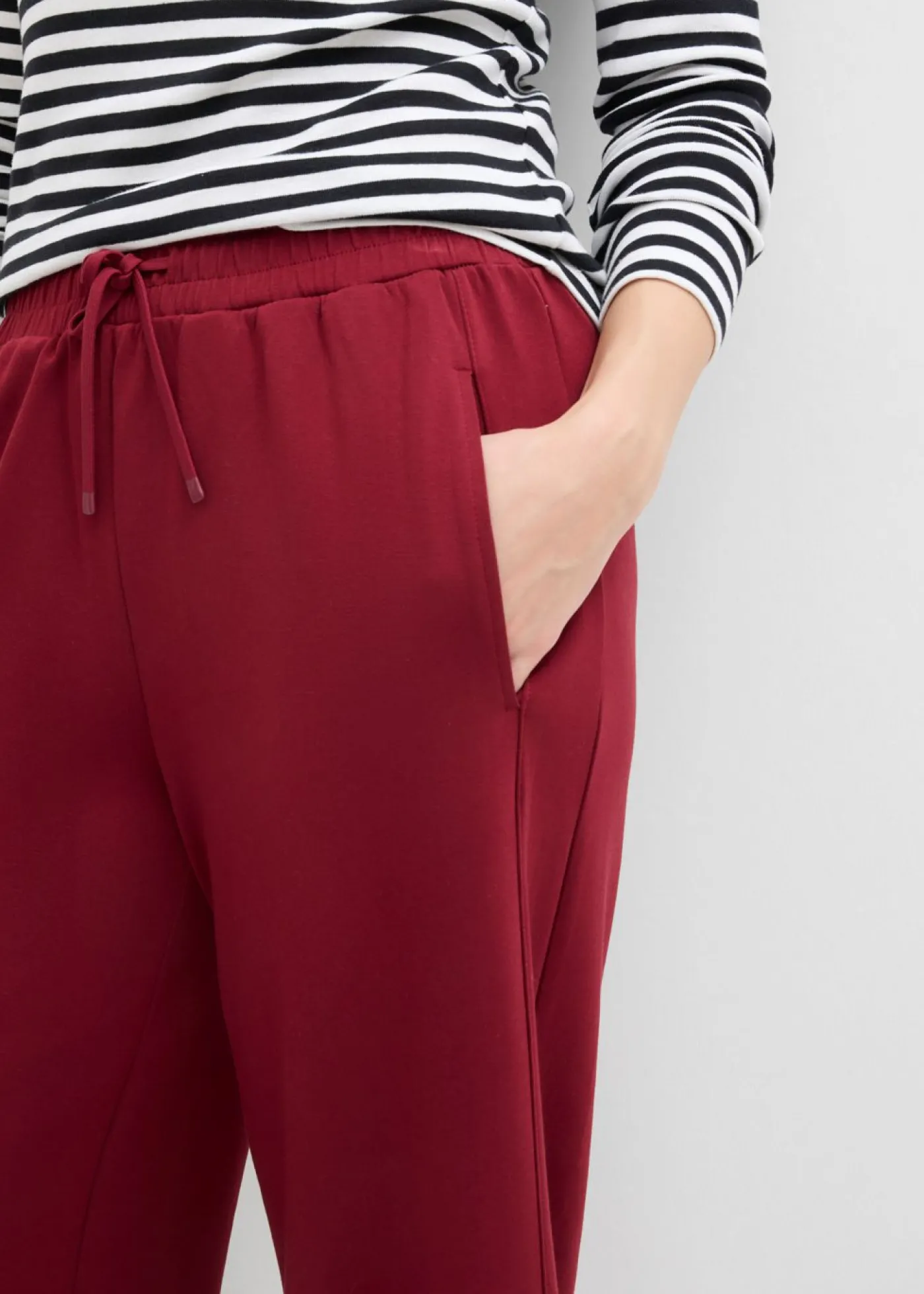 bonprix bonprix Pantalón palazzo de neopreno suave Rojo rubí Best