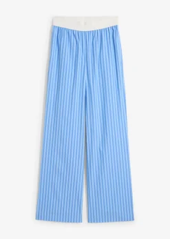 bonprix bonprix Pantalón palazzo de popelina azul glaciar-azul bebé rayas verticales Clearance