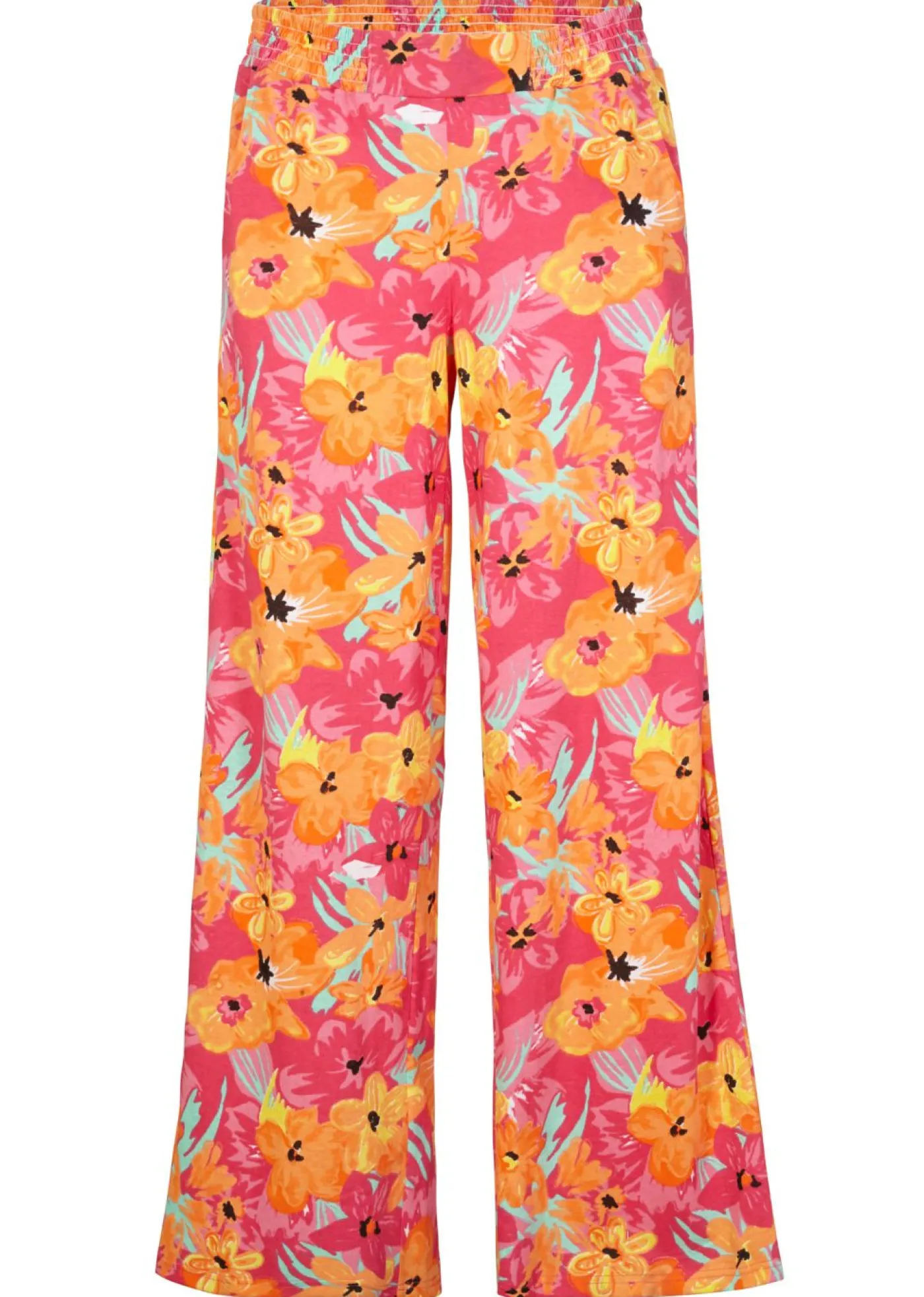 bonprix bonprix Pantalón Palazzo de punto de mezcla de viscosa Pink lady de flores Discount